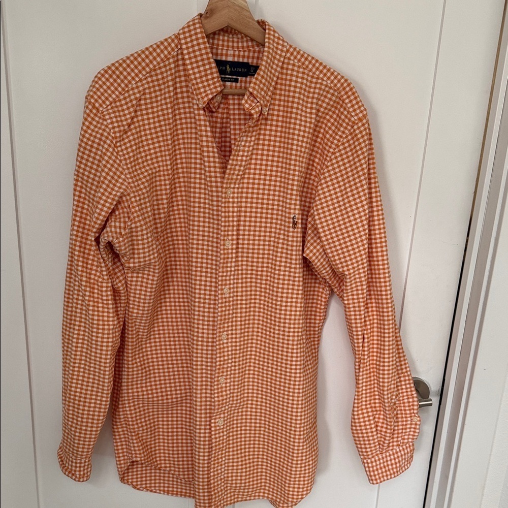 Polo Ralph Lauren Men's Orange Gingham Shirt